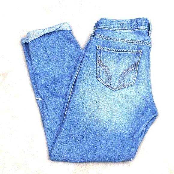 Hollister Denim - Hollister Destroyed Low Rise Ankle Cropped Boyfriend Jeans Size 1 R